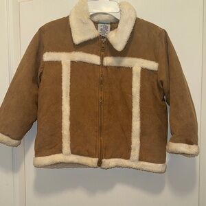 Girard Boys Brown Faux Suede Zip Coat - Size 5/6